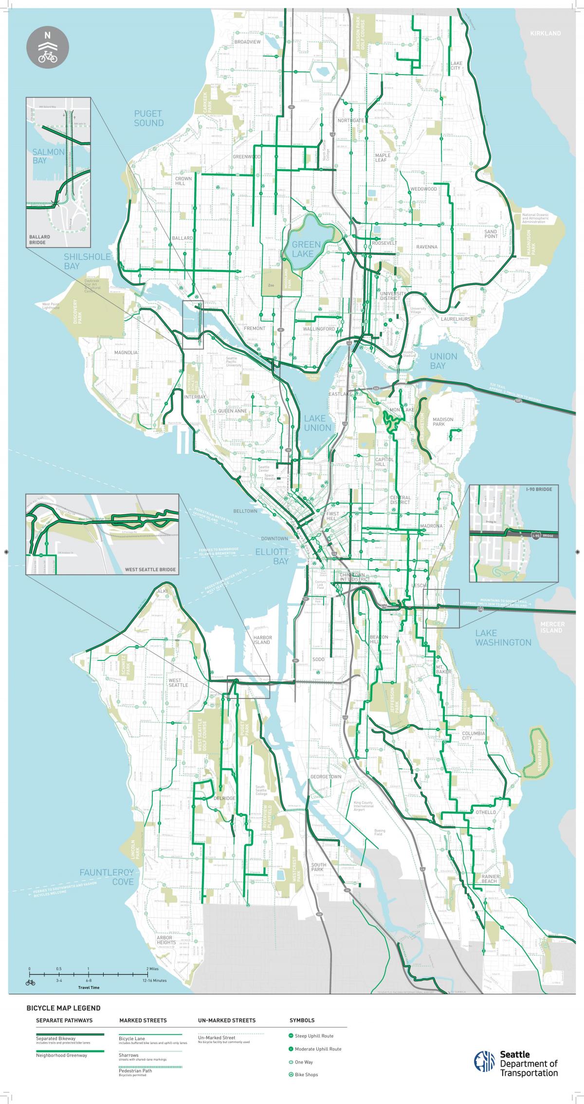 Seattle bike lane map