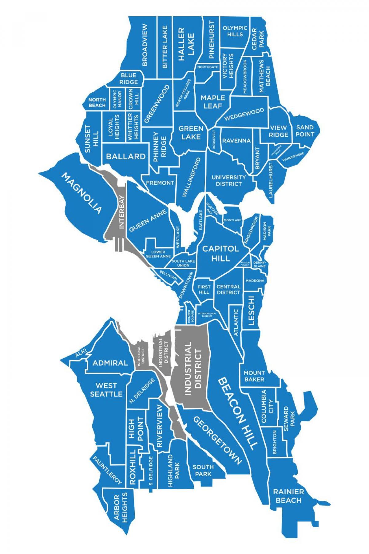 Seattle neighborhoods map