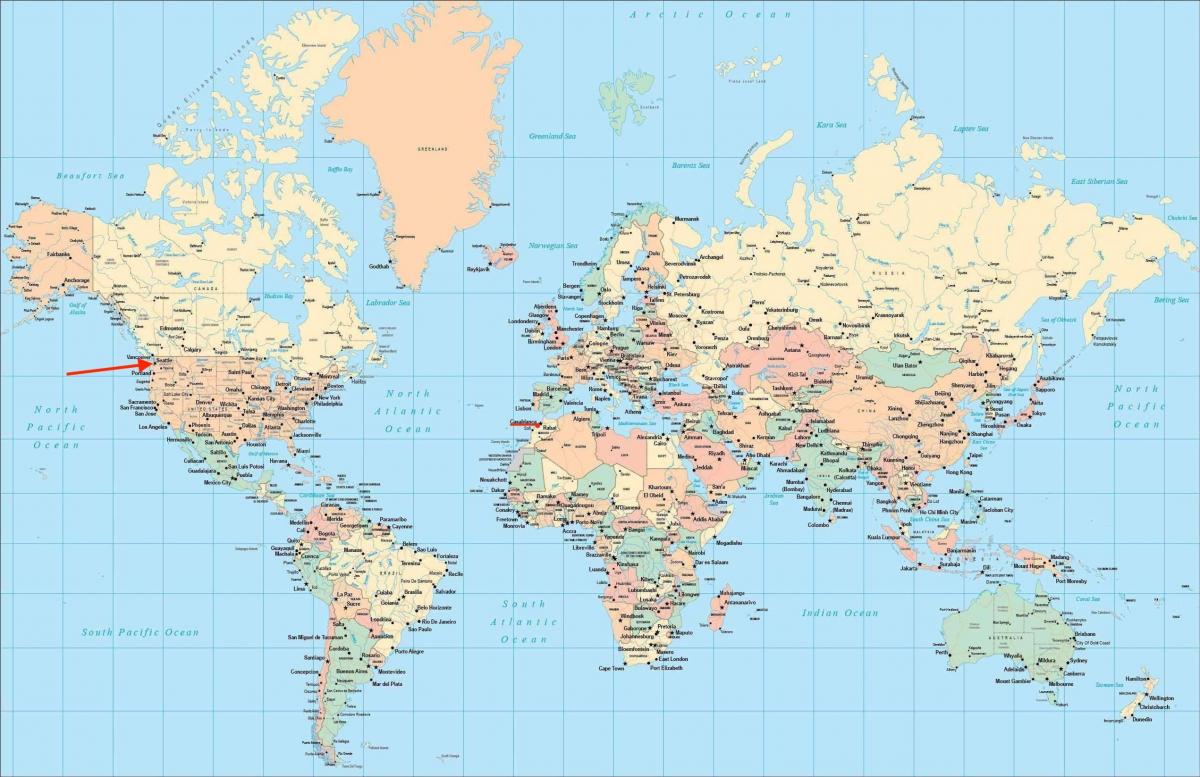 Seattle location on world map
