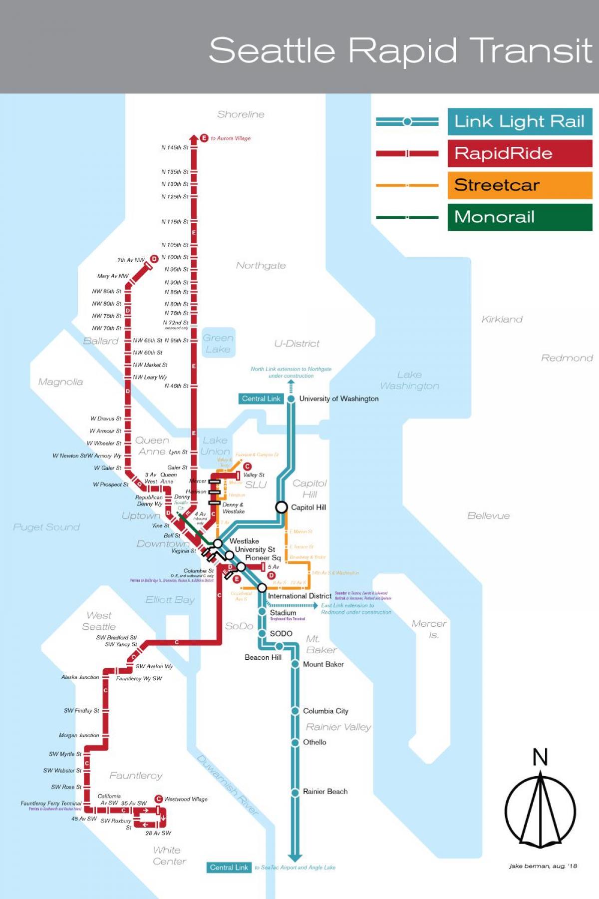 Seattle railway stations map